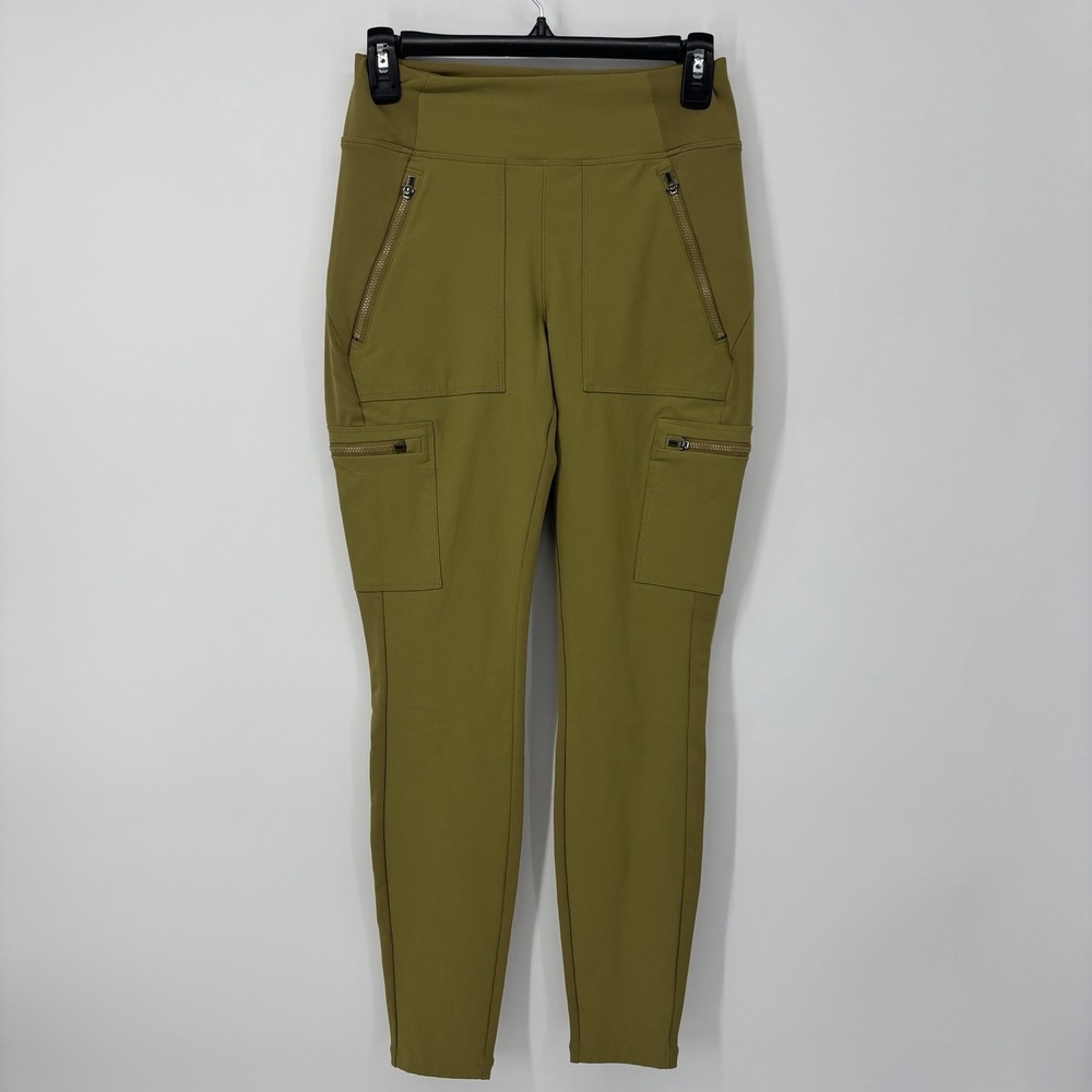 Athleta Headlands Hybrid Cargo II Tight Golden‎ Olive Green Hiking Pants Size 2